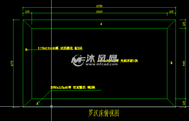 罗汉床家具CAD图 - cad模型下载,家具,家装,三