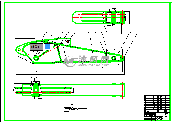挖掘机工作装置(铲斗,动臂,斗杆) - AutoCAD普
