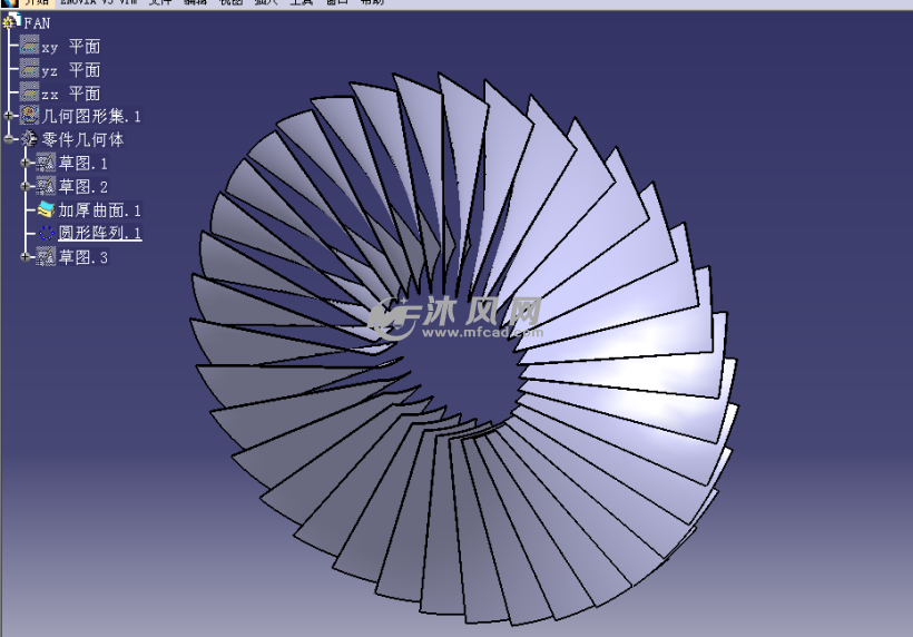 CATIA设计的涡轮发动机模型