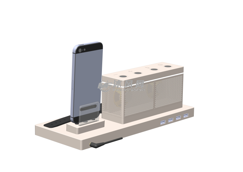 带USB和蓝牙音箱的智能充电站设计 - UG数码