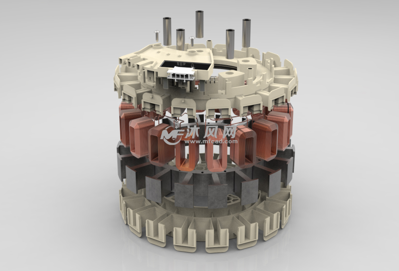 三星洗衣机驱动电机设计模型 - solidworks机械