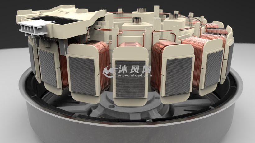 三星洗衣机驱动电机设计模型 - solidworks机械