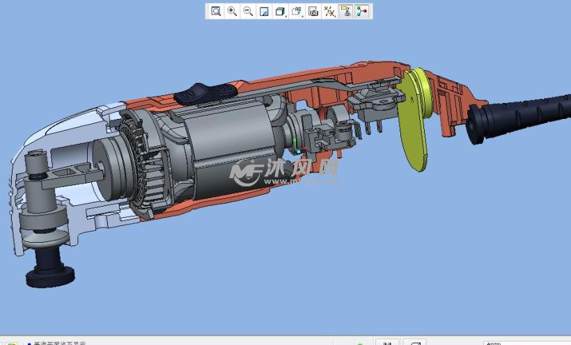 一款多功能砂光打磨机三维图形 - proe电动工具