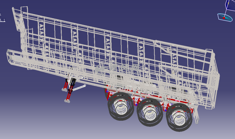 后轮自卸车设计模型线性结构图