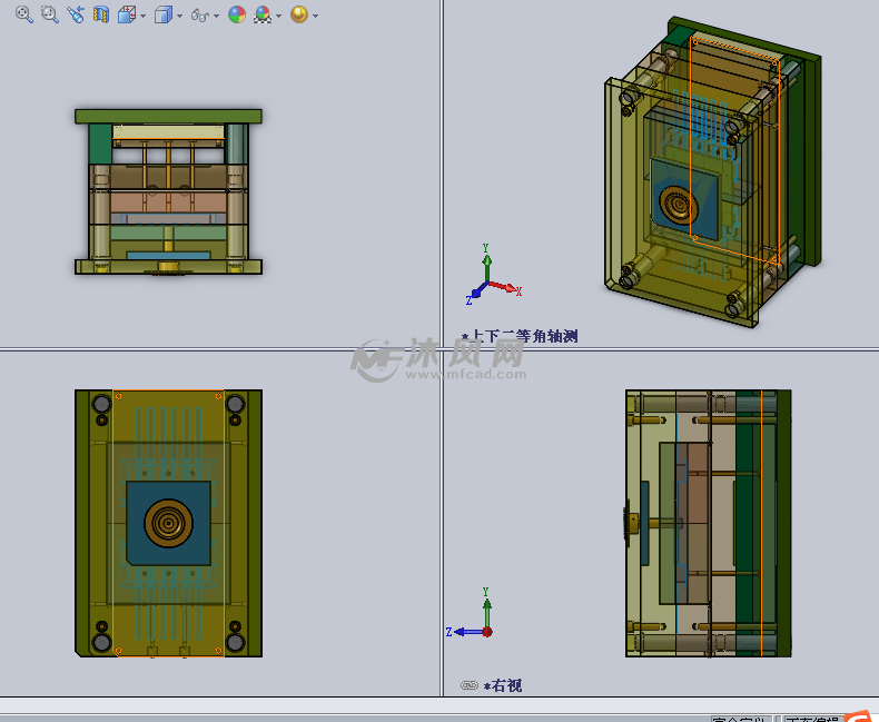 小盒子成型模具设计模型三视图