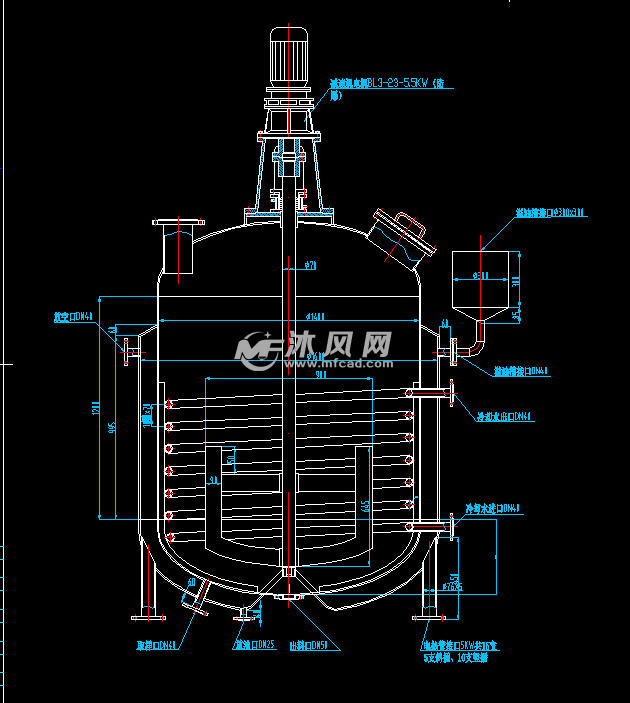 2000l反应釜的图纸