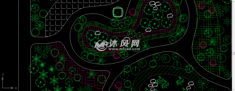 某城镇小游园绿化图 - AutoCAD住宅建筑平面图