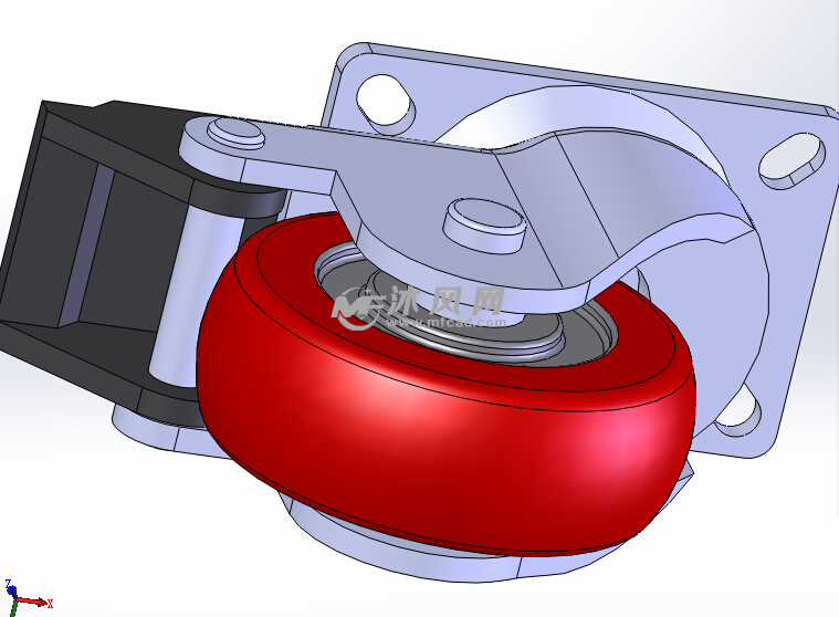 参数系列化环球万向脚轮(带刹车) - solidworks