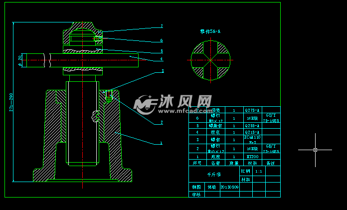 千斤顶cad图纸 - 其他autocad机械图纸 - 沐风图纸