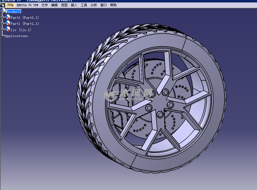 牧马人汽车轮胎(catia)设计模型