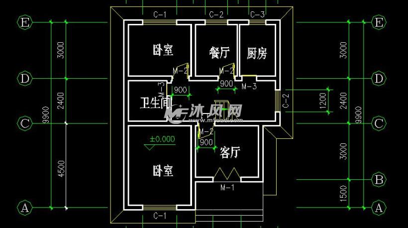 80平米2层乡村自建墅建筑施工图 - AutoCAD多