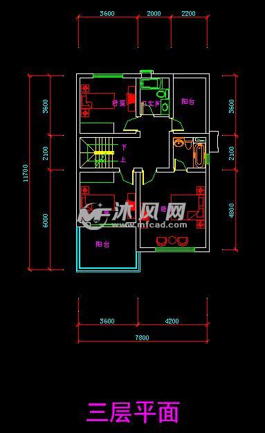 90平米4层地段别墅经典建筑施工图-AutoCAD别墅农村中心者少数图片