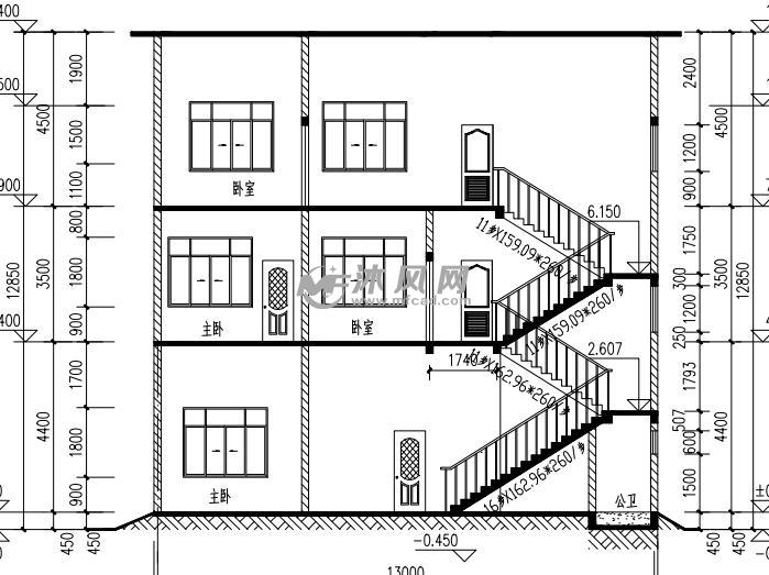 二层实用简洁农村自建别墅带露台房屋建筑施工图