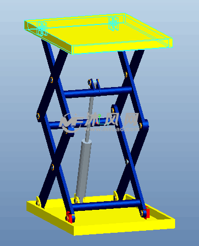 一种剪叉式液压升降机 - proe机械设备模型下载