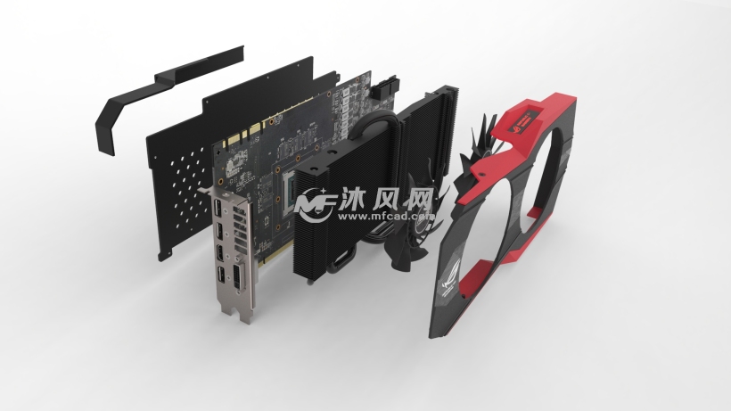 电脑显卡驱动器设计模型 - catia电脑周边模型