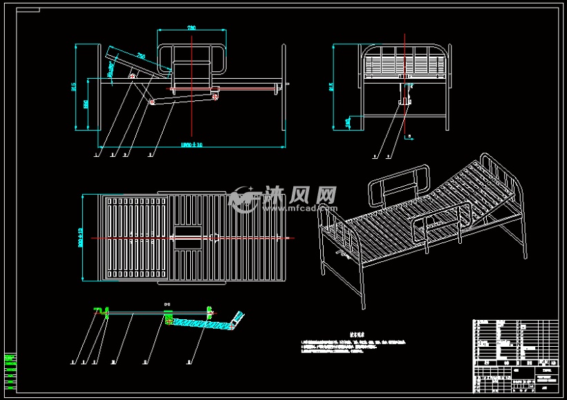 可调节病床结构设计