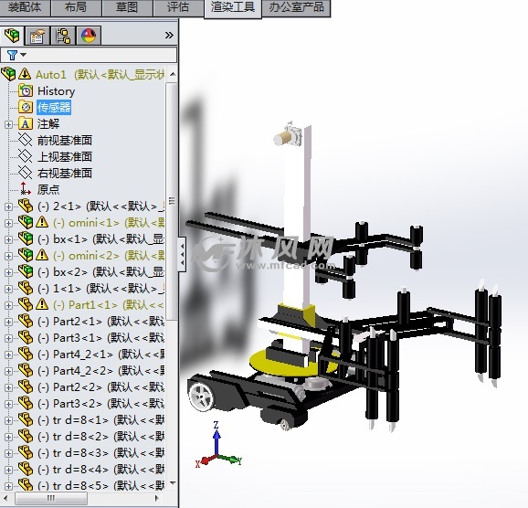 多手臂仓库搬运机器人 - solidworks机械设备模