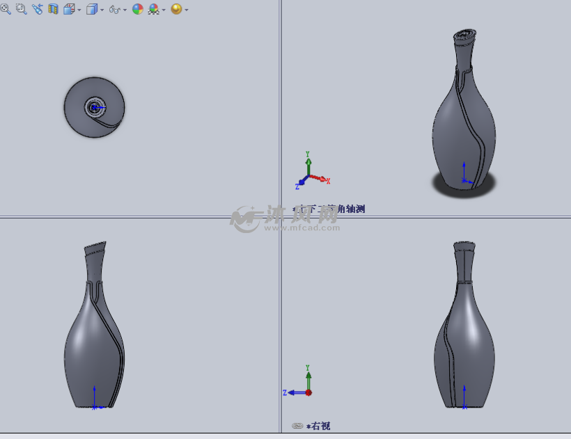 香水瓶设计模型三视图