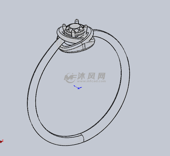玫瑰样式的钻石戒指设计模型 - solidworks生活