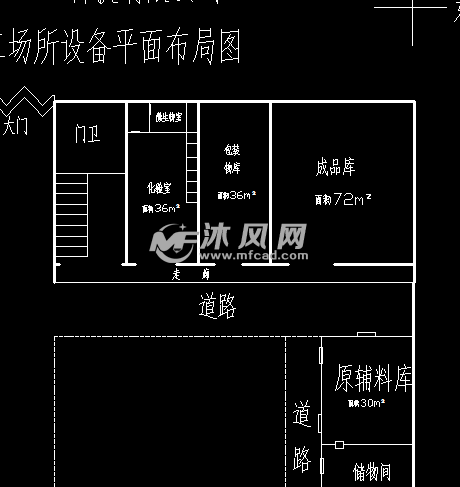 酱腌菜食品厂车间平面布局图 - cad车间厂房建筑图纸