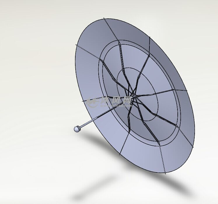 伸缩折叠伞 - solidworks生活用品类模型下载