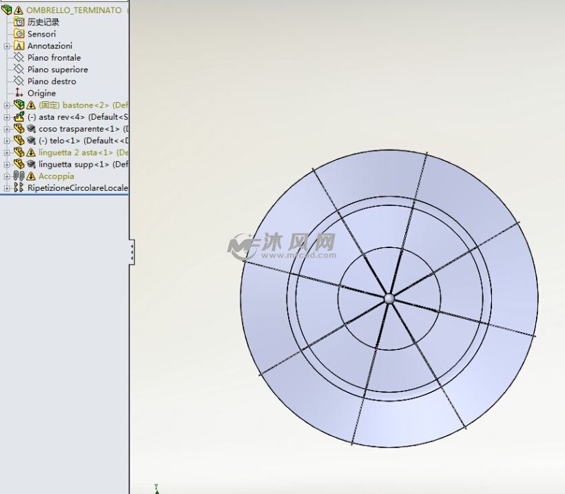 伸缩折叠伞 - solidworks生活用品类模型下载