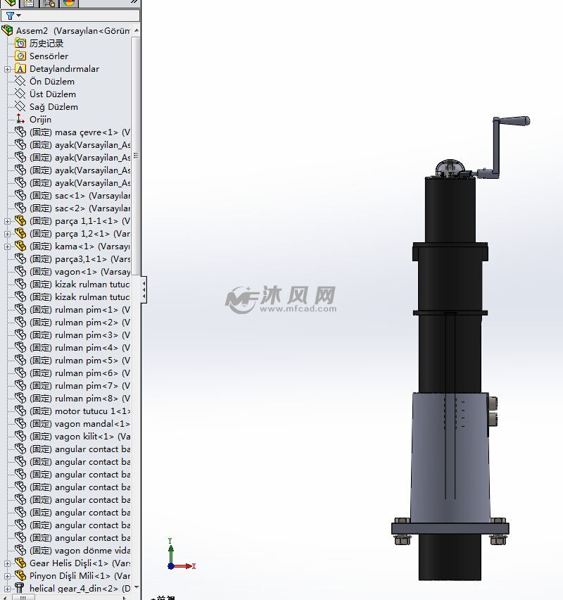 锯木机进给机构 - solidworks机械设备模型下载