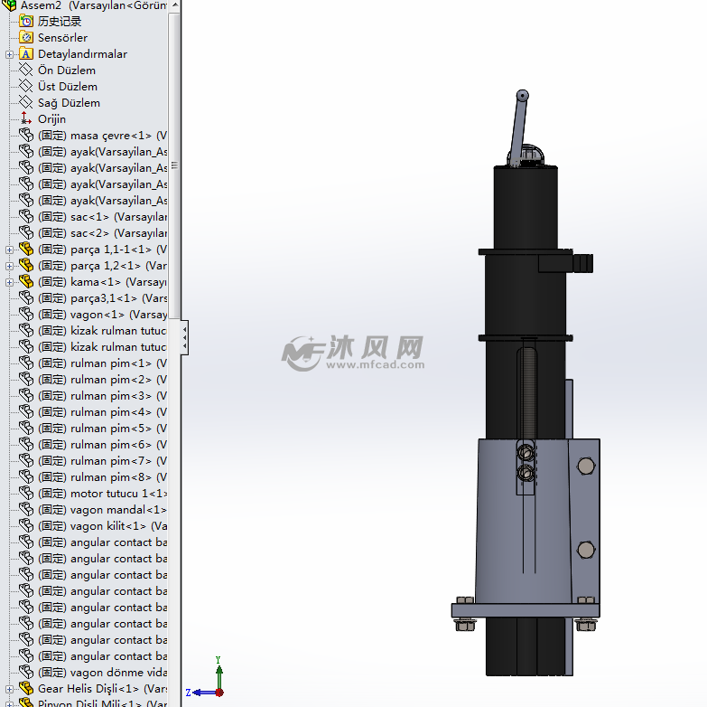 锯木机进给机构 - solidworks机械设备模型下载