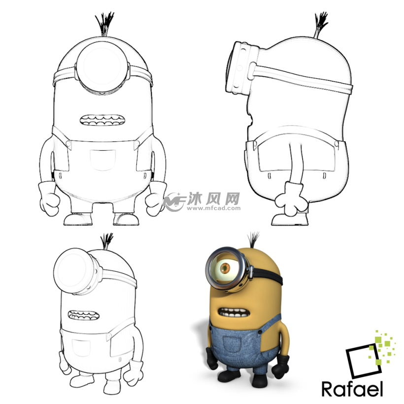 catia绘制的一款经典小黄人模型 - catia玩具类