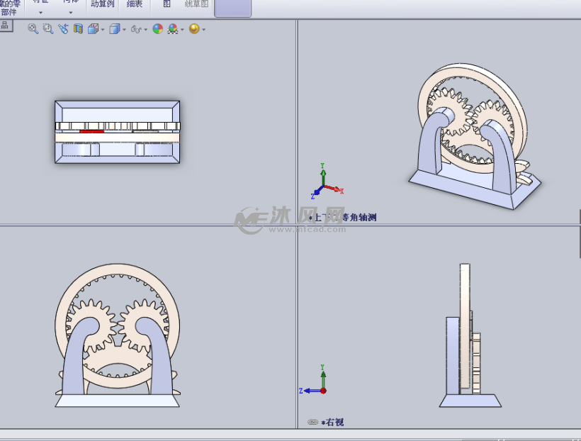 齿轮系奖杯设计模型模型