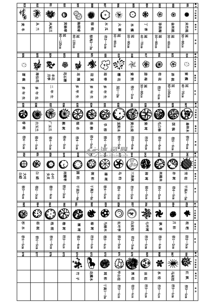 园林植物图例