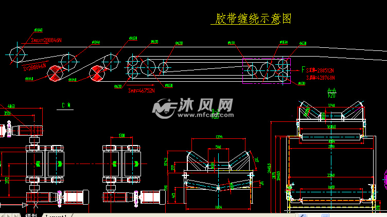 dsj140-200-3x400可伸缩带式输送机详细总装配图