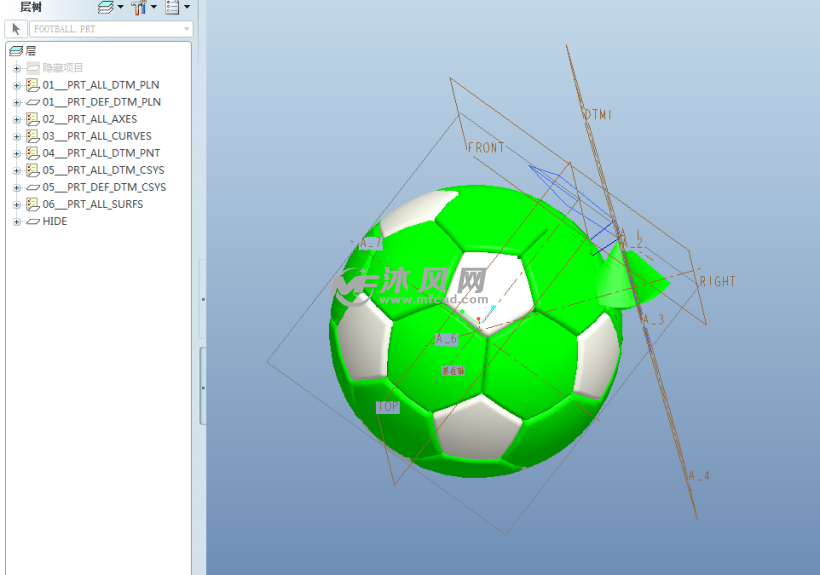 五边形和六边形足球结构 - proe玩具公仔类模型下载 - 沐风图纸
