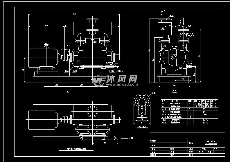 2be1 203-0水环真空泵机组 - autocad泵阀类图纸下载 - 沐风图纸