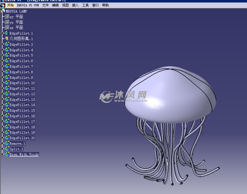 水母造型灯设计模型