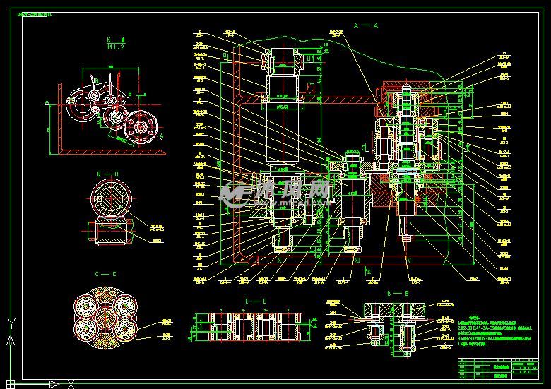 YK3120CNC2数控滚齿机差动机构装配图 - Au