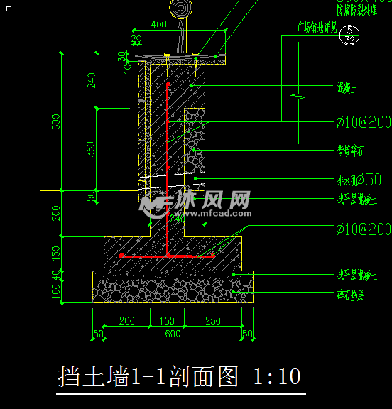 挡土墙1-1剖面图