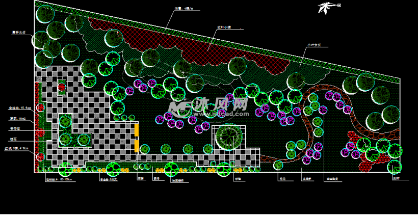 东风路小游园绿化设计平面图