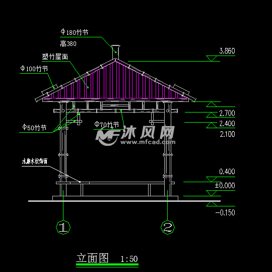 竹亭建施,结施