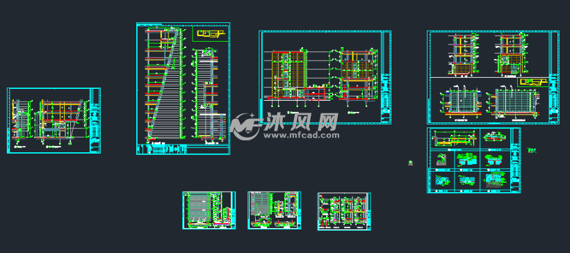 上海国际设计中心施工图 - cad高层办公建筑图