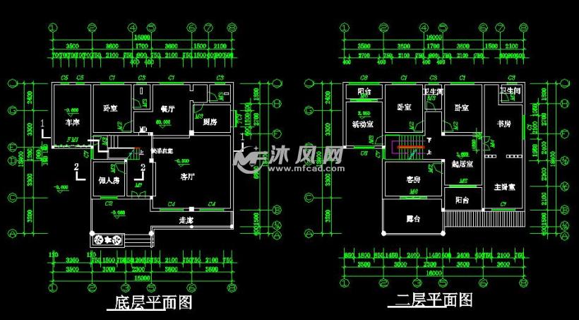 14平米2层大连农村私人别墅设计施工平面图 -