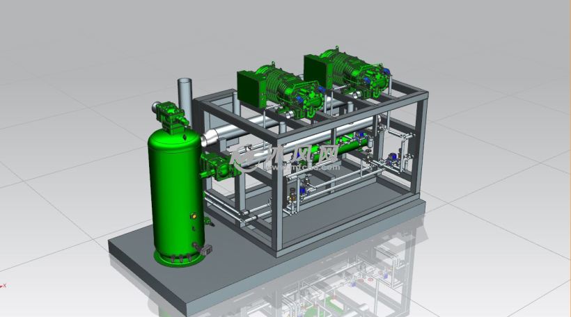 螺杆式冷水机组压缩机 ug机械设备模型下载 沐风图纸