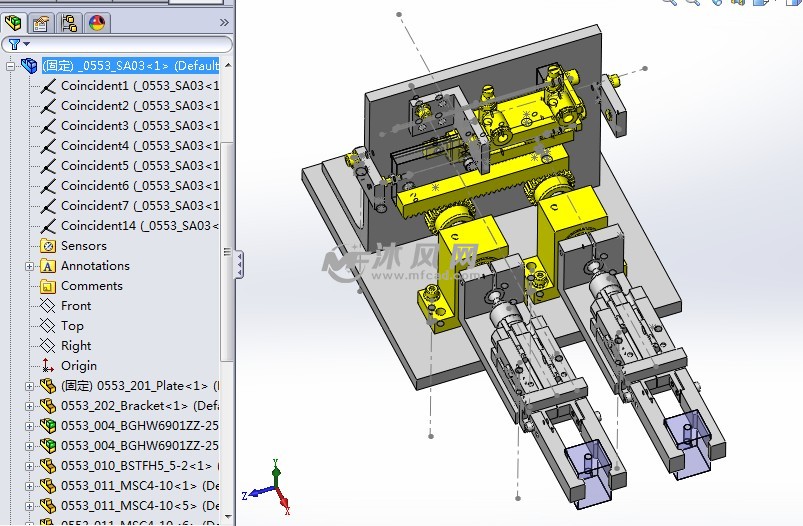 90度翻转机构 - solidworks机械设备模型下载 - 沐风