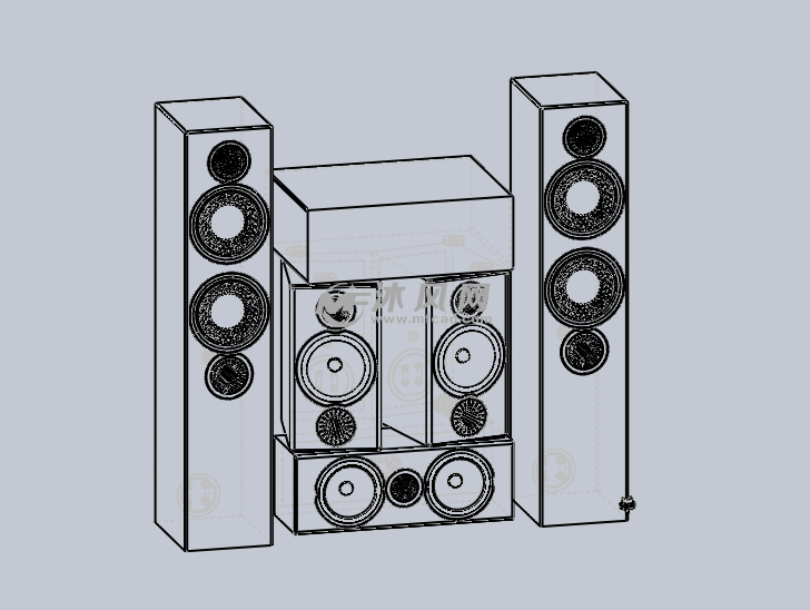 家庭影院套式音箱设计模型 - solidworks生活用