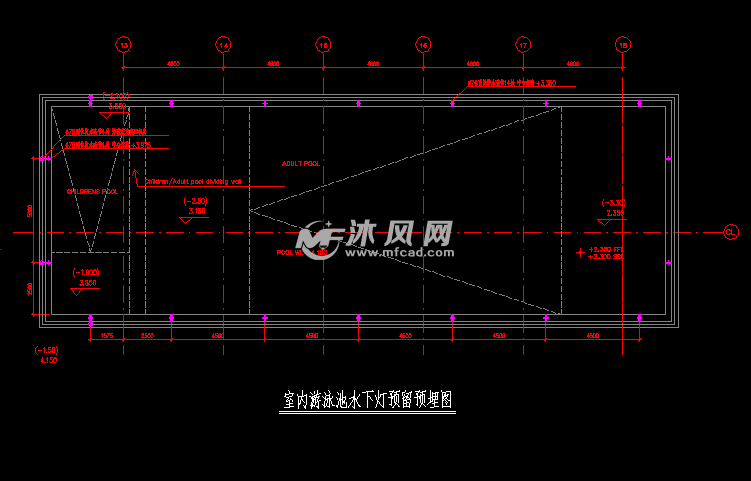 室内游泳池水下灯预留预埋图