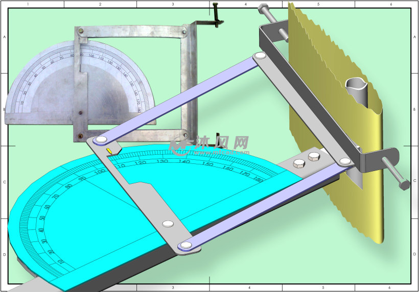 叶片桨距角测量工具设计模型 - solidworks机械