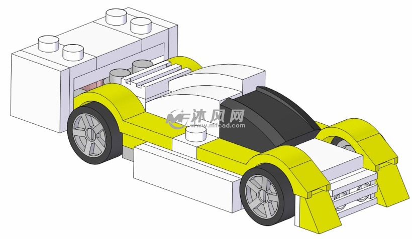 乐高玩具拼图之田园赛车模型 - solidworks玩具