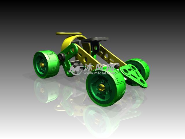 连杆结构的汽车玩具设计模型 - solidworks玩具