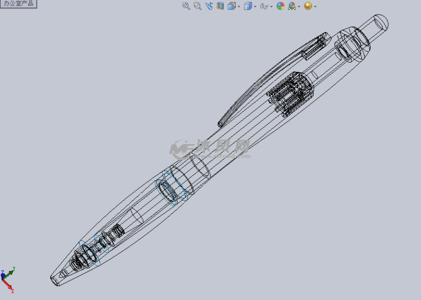 自动圆珠笔SW设计模型 - solidworks办公用品