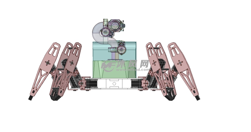 蜘蛛机器人消防员 - solidworks机械设备模型下